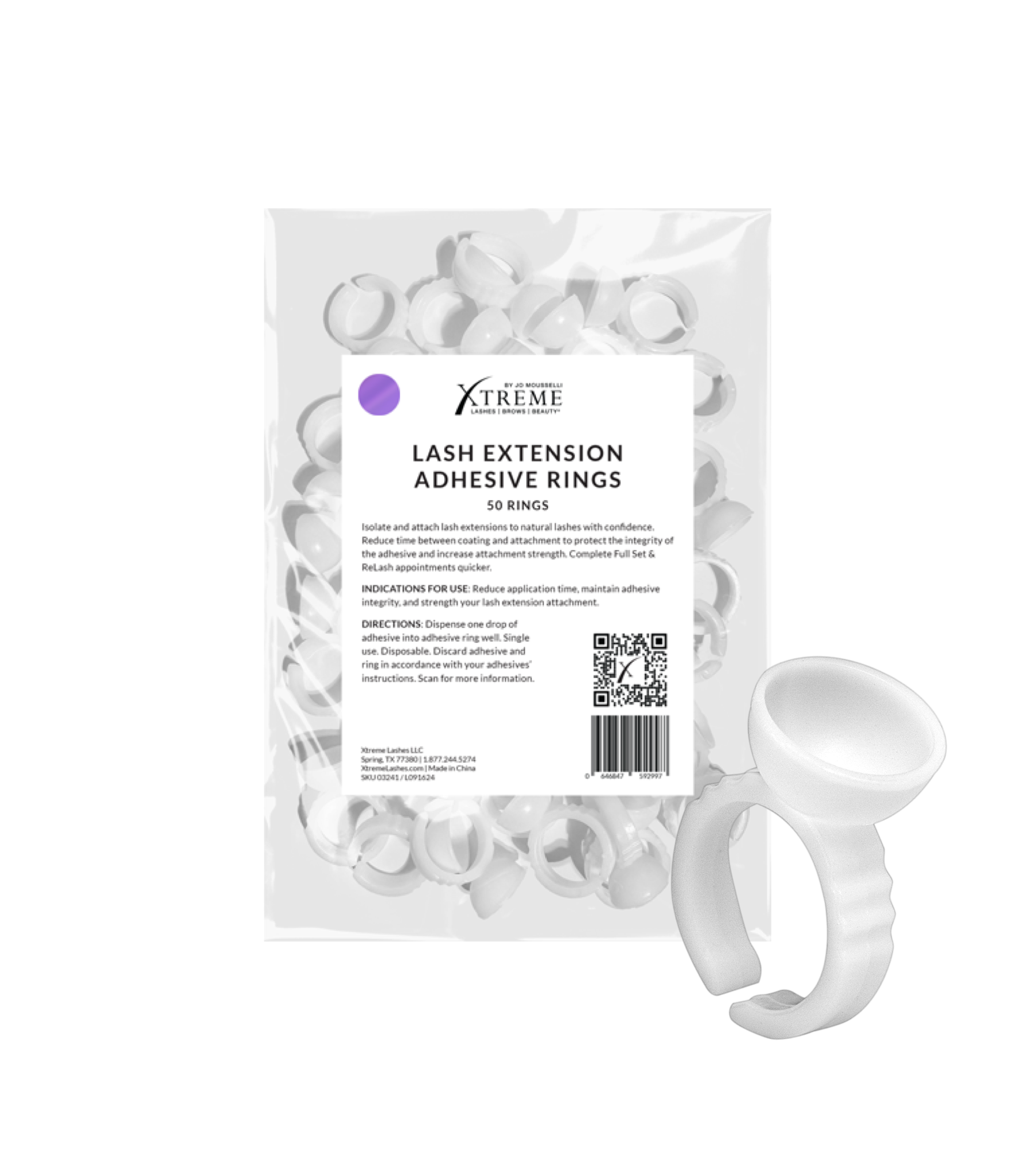 Eyelash Extension Adhesive Rings (50 PACK)