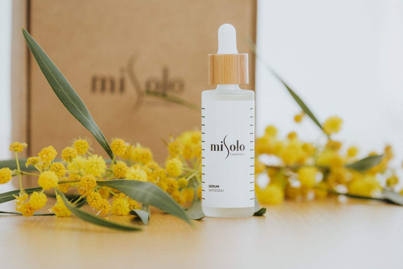 Serum bottle with flowers